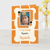 Carte Pour ma belle Stepsoeur orange et noir photo (Fleur jaune)