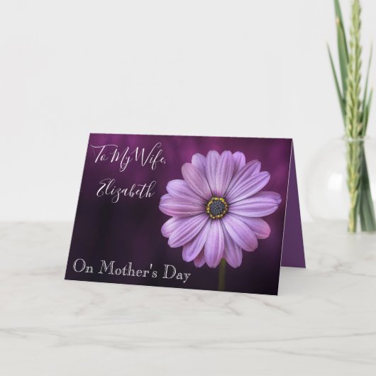 Carte Pour ma femme à la Fête des mères Floral violet (Devant)