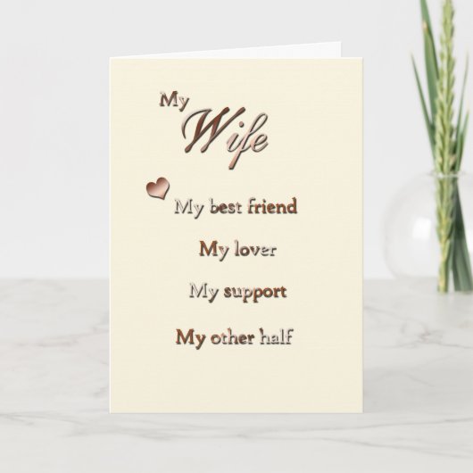 Carte Pour ma femme (anniversaire) (Devant)