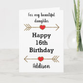 Carte Pour ma fille 16e anniversaire (Devant)