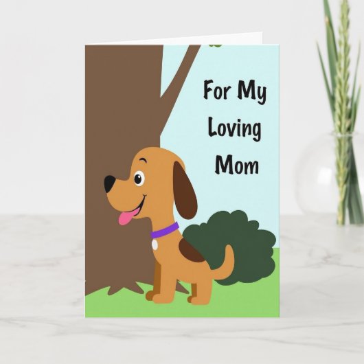 Carte pour ma mère aimante avec chien (Devant)