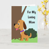 Carte pour ma mère aimante avec chien (Fleur jaune)
