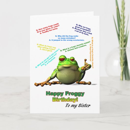 Carte Pour ma soeur, beaucoup de blagues sur les Froggy (Devant)