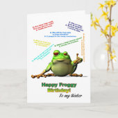 Carte Pour ma soeur, beaucoup de blagues sur les Froggy (Fleur jaune)