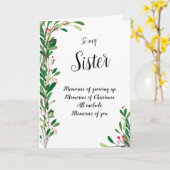 Carte Pour Ma Soeur Belle Berry Botanique Noël (Fleur jaune)