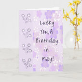 Carte pour mai anniversaire en Lavender (Fleur jaune)