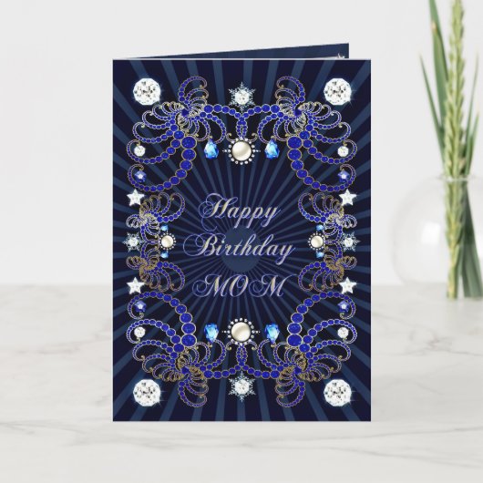 Carte Pour maman, a birthday card with mesure of jewels (Devant)