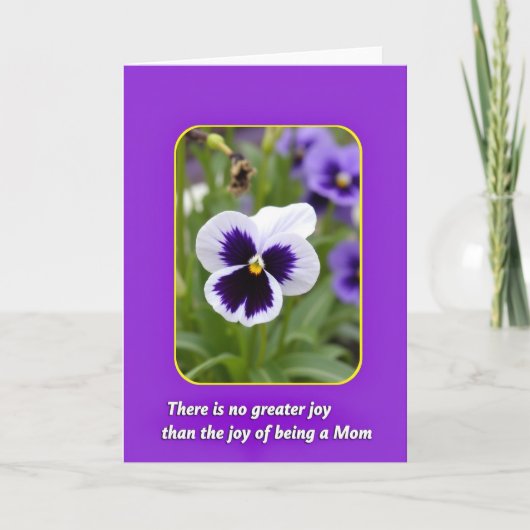 Carte pour maman à fleur violette unie (Devant)