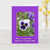 Carte pour maman à fleur violette unie (Fleur jaune)