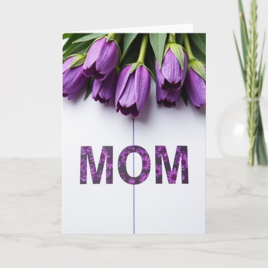 Carte pour maman à fleurs violettes (Devant)