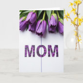 Carte pour maman à fleurs violettes (Fleur jaune)