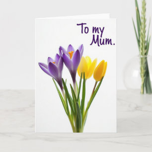 Carte pour maman aux fleurs violettes