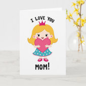 Carte pour maman avec message sincère de fille (Fleur jaune)