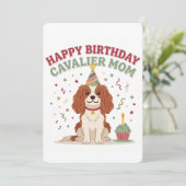 Carte pour maman Cavalier King Charles Spaniel (Debout devant)