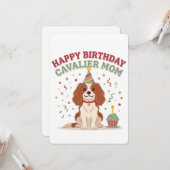 Carte pour maman Cavalier King Charles Spaniel (Devant/Arrière en situation)
