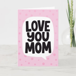 Carte Pour Maman Je T'aime Rose Gras Main Lettrée