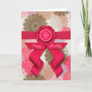 Carte pour Maman Rose profond Ribbon rose Anniversaire