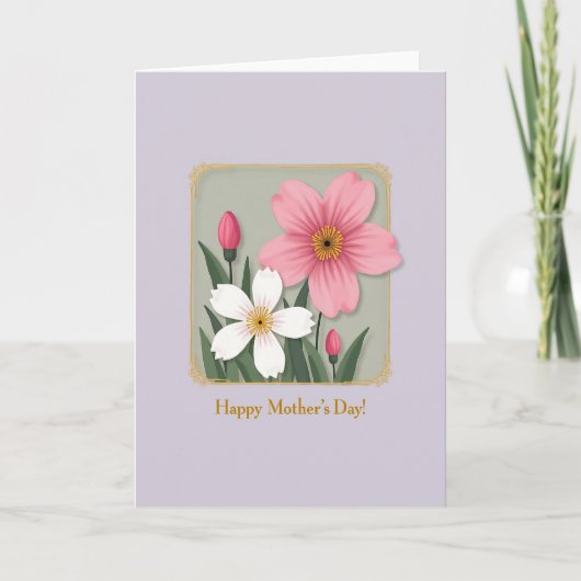 Carte pour mamans à cadre doré (Devant)