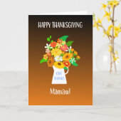 Carte Pour Mamaw Thanksgiving Bouquet de fleurs (Fleur jaune)