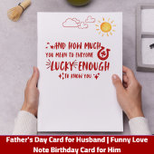 Carte pour mari Amour Amour Note Anniversaire Cart