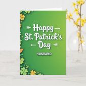 Carte pour mari de la Saint-Patrick aux trèfles ve (Fleur jaune)