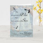 Carte pour Mari en Fête des pères naviguant en mer (Fleur jaune)