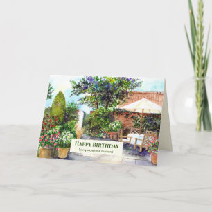 Carte Pour mari le jour de l'anniversaire Terrasse de Th
