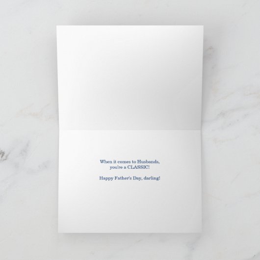 Carte pour mari sur Fête des pères classique voiture en  (Intérieur)