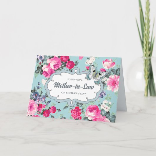 Carte Pour Mère en Droit à la Fête des Mères. Roses vint (Devant)