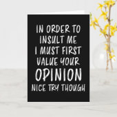 Carte Pour m'insulter, drôle de dicton, sarcasme, blague (Fleur jaune)