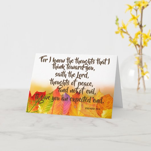 Carte Pour moi sais l'écriture sainte de Jérémie KJV de (Fleur jaune)