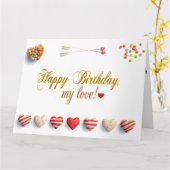 Carte Pour mon anniversaire d'amour (Fleur jaune)
