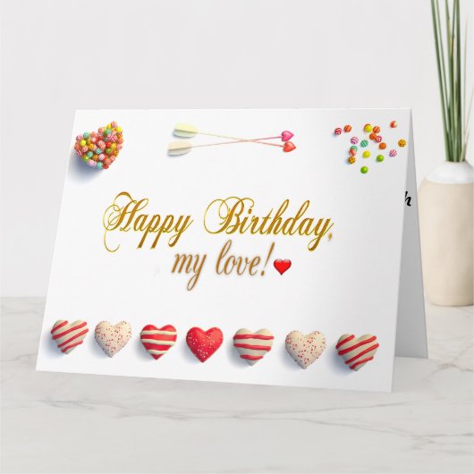 Carte Pour mon anniversaire d'amour (Devant)