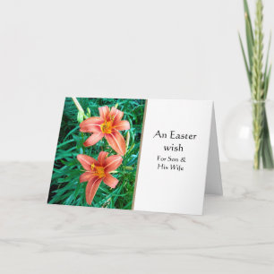 Carte Pour mon fils et sa femme, joyeuses Pâques