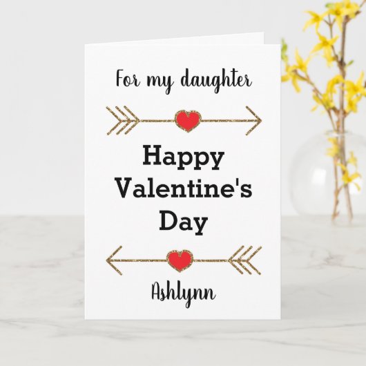 Carte Pour mon Heureuse Sainte-Valentin fille (Fleur jaune)