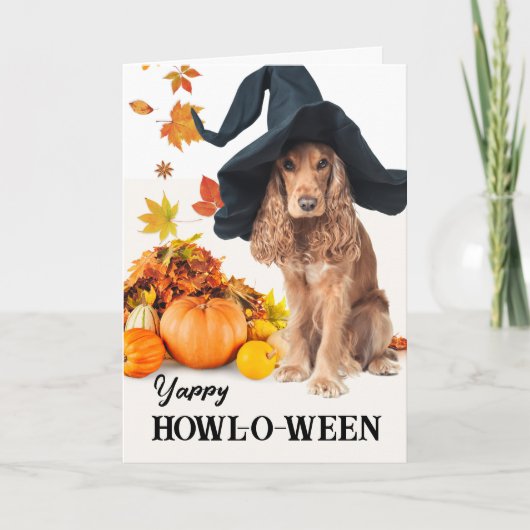 Carte Pour Mon Humain Yappy Halloween Cocker Spaniel (Devant)