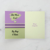 Carte Pour mon joli anniversaire de maman violet et vert (Intérieur)