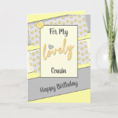 Carte Pour mon joli cousin, anniversaire jaune (Devant)