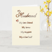 Carte Pour mon mari (anniversaire) (Fleur jaune)