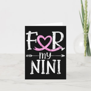 Carte Pour mon Nini rose Ruban de sensibilisation au can