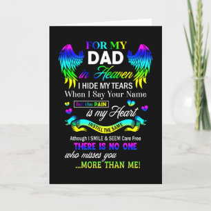 Carte Pour mon papa au ciel je cache mes larmes Fête des