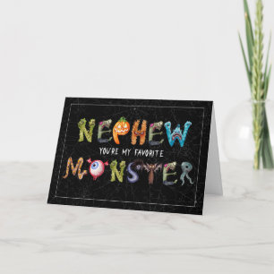 Carte pour Nephew Favori Monster Funny Halloween