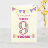 Carte Pour Niece 9th Birthday Primroses Buncard (Fleur jaune)