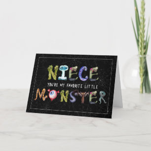 Carte pour Niece Cute Little Monster Funny Halloween