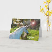 Carte Pour Niece Magique Unicorn Anniversaire (Fleur jaune)