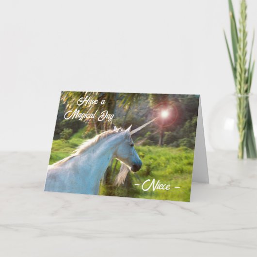 Carte Pour Niece Magique Unicorn Anniversaire (Devant)