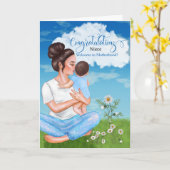 Carte pour Niece Nouveau bébé Félicitations Baby Boy (Fleur jaune)
