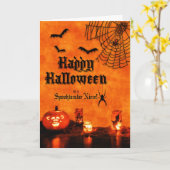 Carte pour Niece Orange et Black Halloween (Fleur jaune)