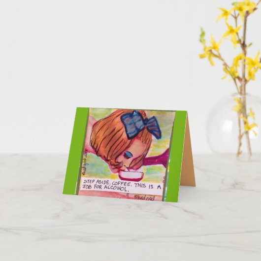 CARTE POUR NOTES À CÔTÉ DU CAFÉ (Fleur jaune)