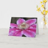 Carte pour notes à fleurs Clematis rose (Fleur jaune)